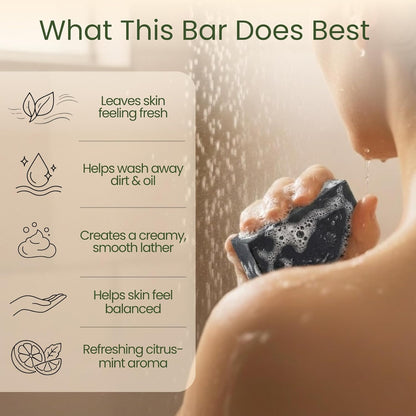 Handmade Dead Sea Mud Soap Bar, Activated Charcoal & Pure Essential Oils, 4.5 Oz Bar