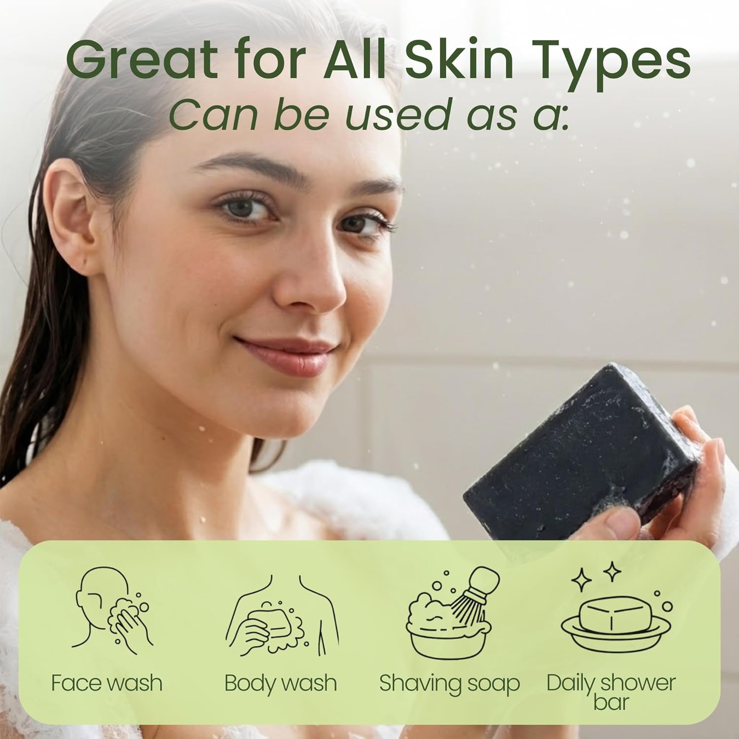 Handmade Dead Sea Mud Soap Bar, Activated Charcoal & Pure Essential Oils, 4.5 Oz Bar