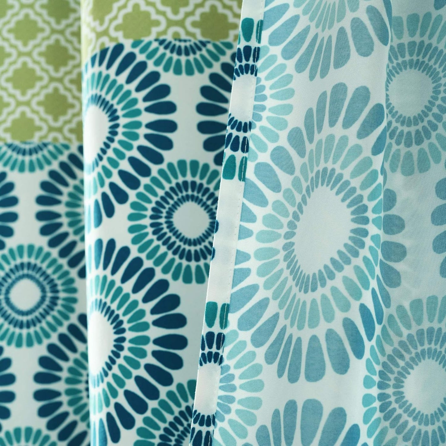 Bohemian Stripe Shower Curtain 72" W X 72" L Blue & Green - Bathroom Curtain - Striped Shower Curtain - Boho Decor - Fabric Shower Curtains